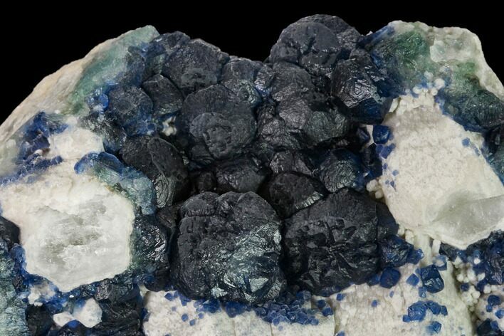 Dark Blue Fluorite on Quartz - Inner Mongolia #146911